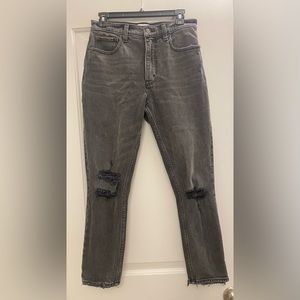 Abercrombie skinny high rise washed black jeans size 28/6 short
